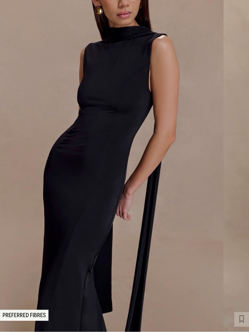 Brand New Meshki Black High-Neck Sleeveless Maxi Dress
